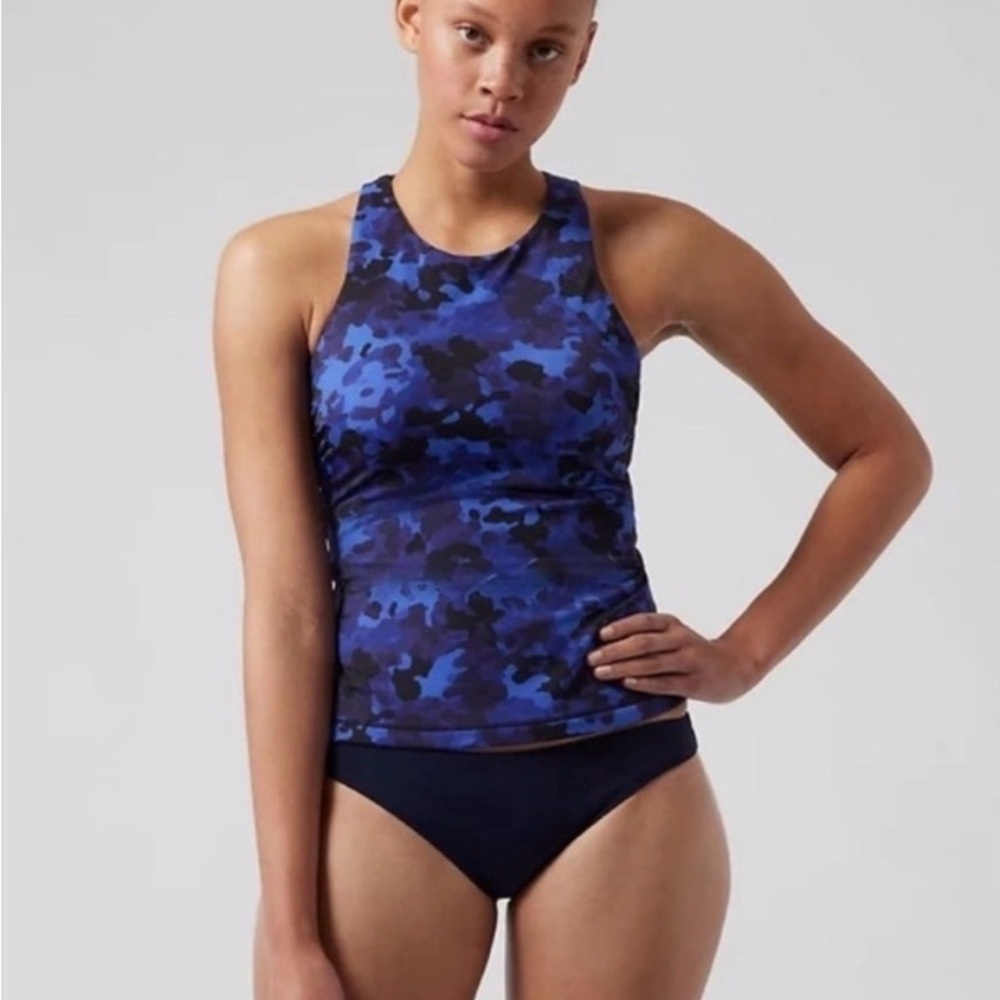 Athleta Blue Camo Tankini Top 36 B/C